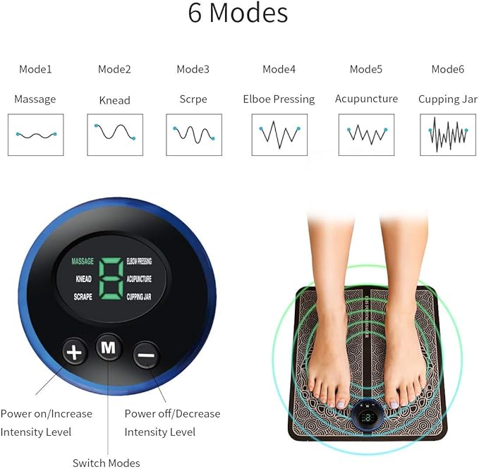 EMS Foot Massager Pad Portable Electric Muscle Stimulation Rahma Beauty Store