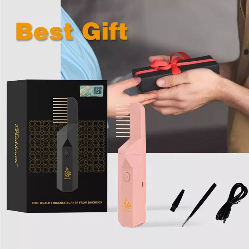 Electric Hair Brush Incense Burner for Bakhoor Rahma Beauty Store