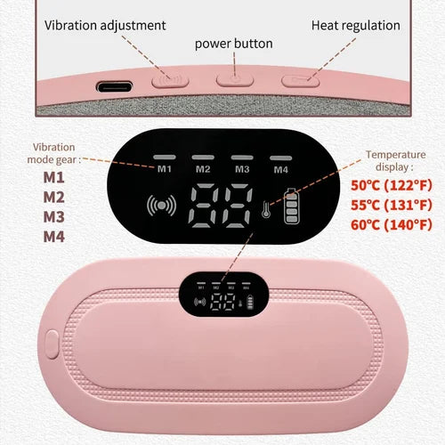 Electric Period Cramp Massager Vibrating Heating Belt Rahma Beauty Store