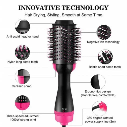 One Step Hair Dryer and Volumizer Round Hot Air Brush Rahma Beauty Store