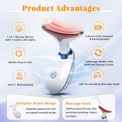 Rechargeable LED Facial And Neck Massage Instrument Rahma Beauty Store