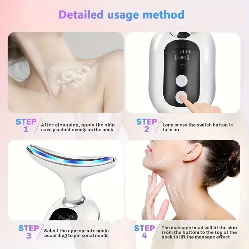 Rechargeable LED Facial And Neck Massage Instrument Rahma Beauty Store